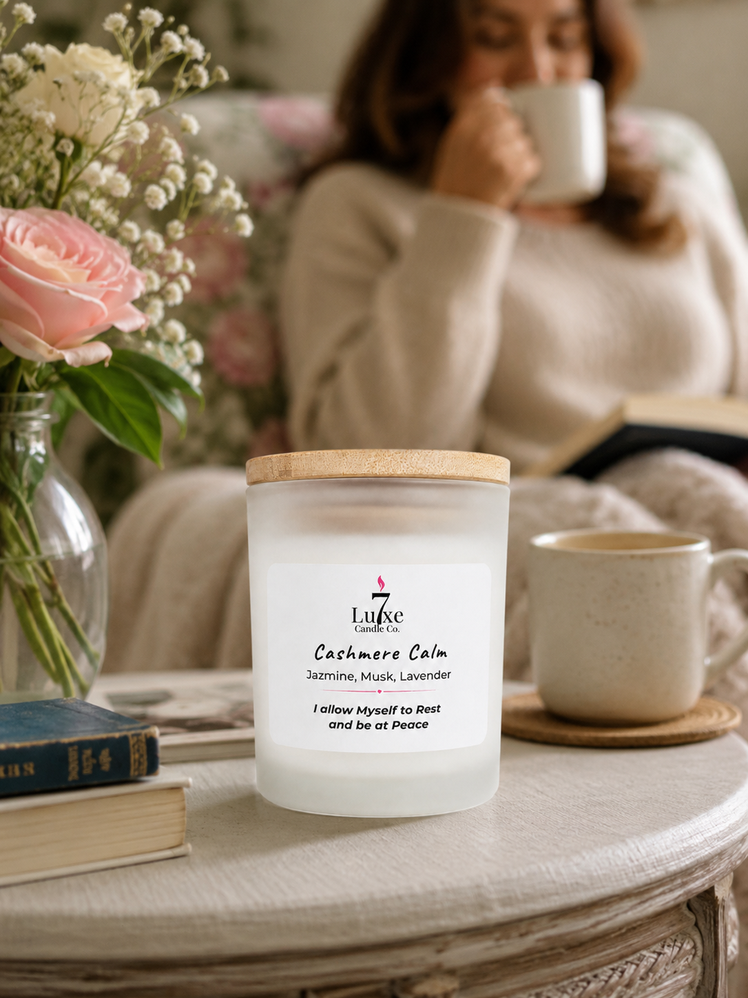 Cashmere Calm | Cocoa Butter, Cashmere, Lavender Fields | 8 oz Luxury Soy Coconut Candle