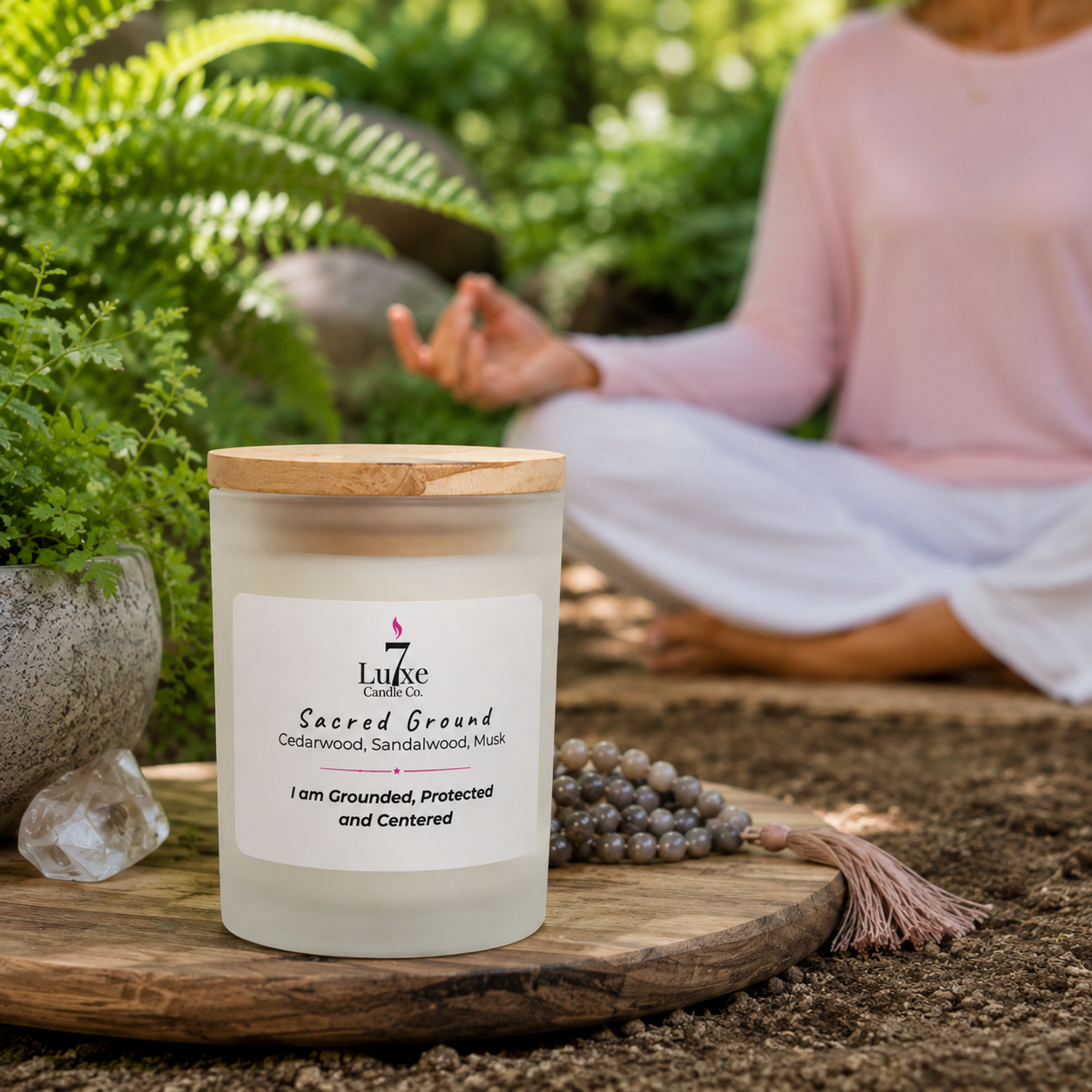 Sacred Ground | Palo Santo, Asian Sandalwood, Amber | 8 oz Luxury Soy Coconut Candle