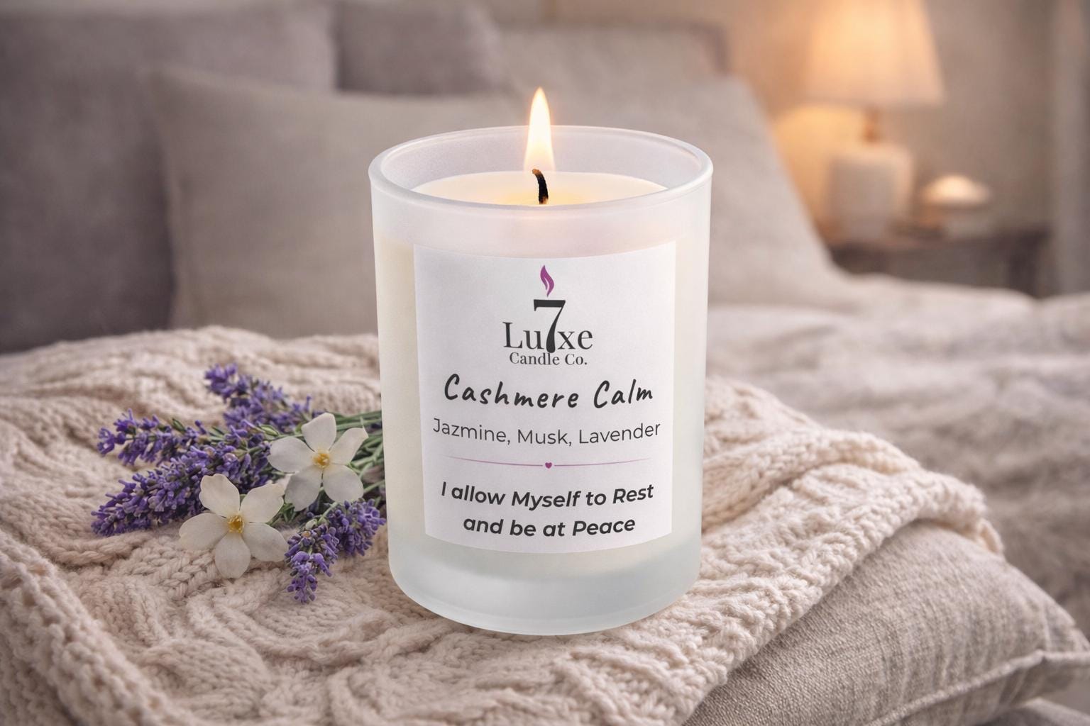 Cashmere Calm | Cocoa Butter Cashmere Lavender | 8 oz Luxury Soy Coconut Candle