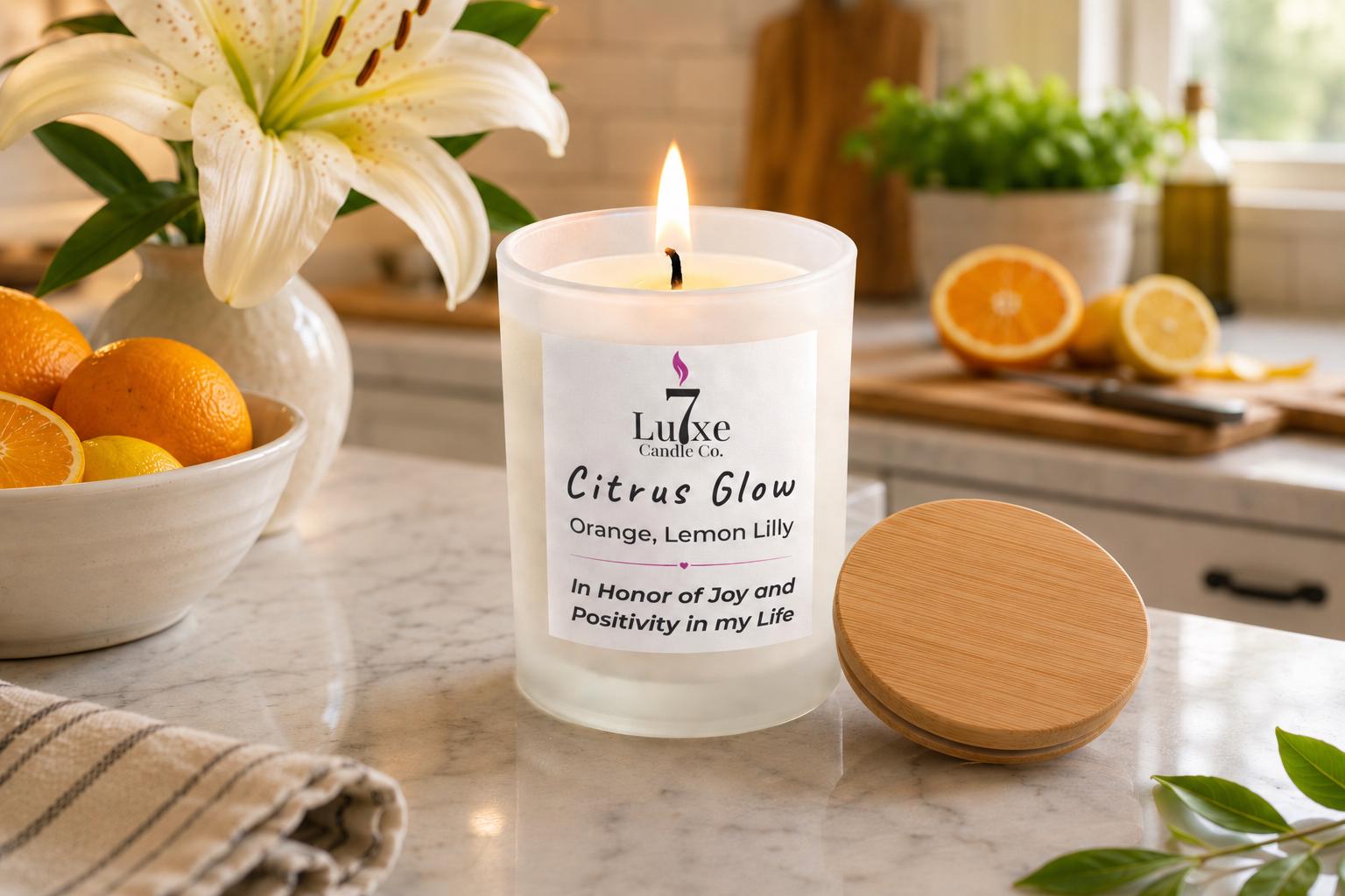 Citrus Glow | Blood Orange & Lemon Lily | 8 oz Luxury Soy Coconut Candle