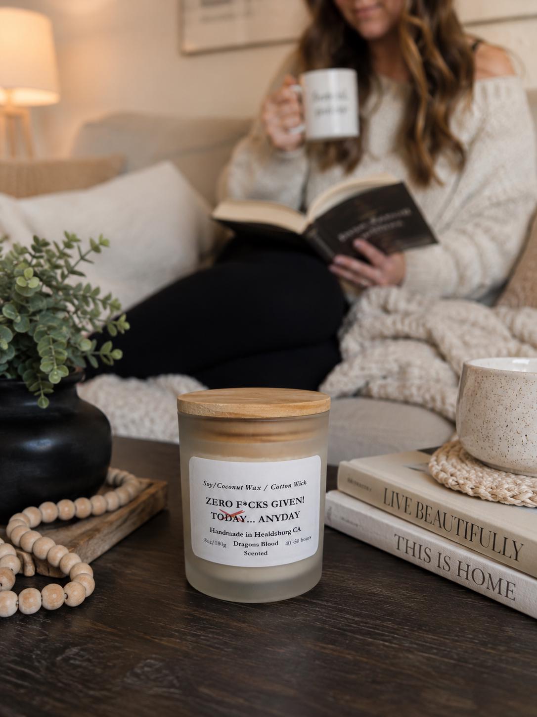 Zero F*cks Given Today | Dragon's Blood | 8 oz Luxury Soy Coconut Candle