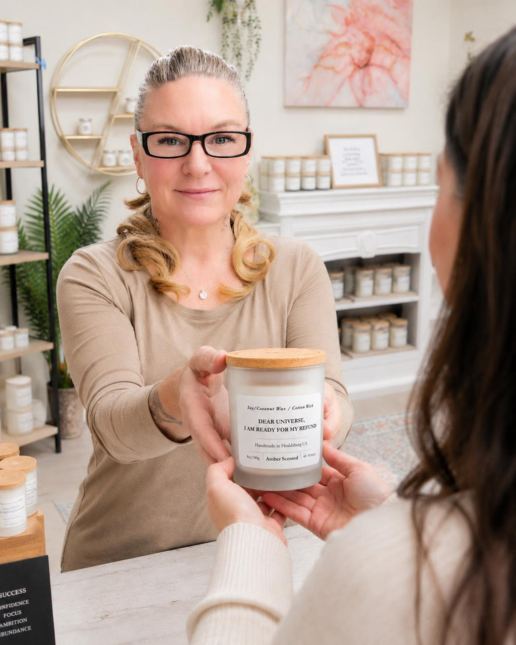 Dear Universe, I'm Ready for My Refund | Amber | 8 oz Luxury Soy Coconut Candle